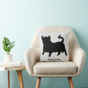 Cojín Decorativo Diseño Toro Negro Personalizado