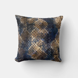 Cojín Decorativo Diseño transparente de acuarela Piel de serpiente