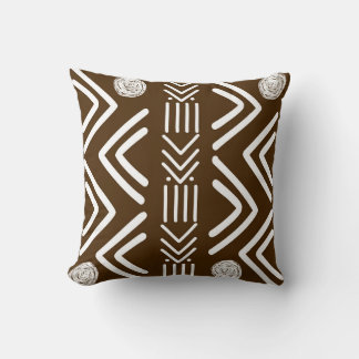Cojín Decorativo Diseño tribal bogotano africano de chocolate