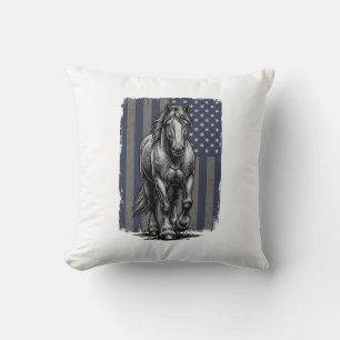 Cojín Decorativo diseño vectorial de bandera de caballo de tiro pat