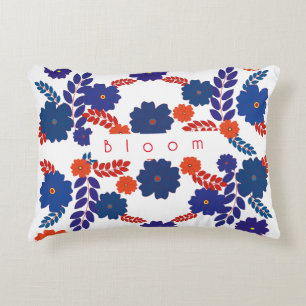 Cojín Decorativo Diseño vectorial de flores azules simples
