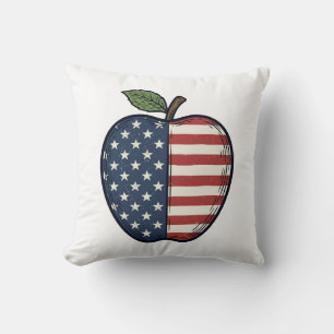 Cojín Decorativo Diseño vectorial de grabado vintage de manzana pat