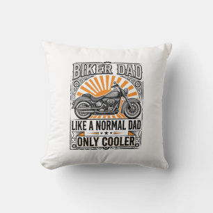 Cojín Decorativo Diseño vectorial de motocicleta vintage para papá