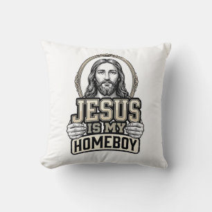 Cojín Decorativo Diseño vectorial grabado vintage Jesús es mi compa