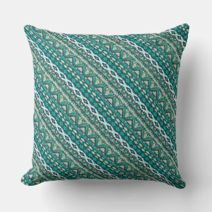 Cojín Decorativo Diseño verde lindo patrones aztecas diseño