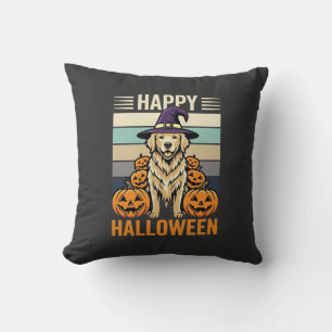 Cojín Decorativo Diseño Vintage de Calabaza de Halloween de Golden