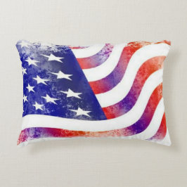 Cojín Decorativo Diseño Vintage de la Bandera Americana
