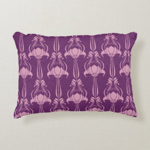Cojín Decorativo Diseño violeta rosa de papel de escritorio floral