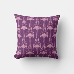 Cojín Decorativo Diseño violeta rosa de papel de escritorio floral