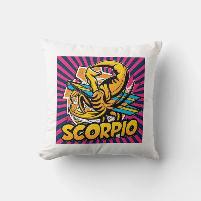 Cojín Decorativo Diseño Zodiaco de vibraciones de escorpio (estilo  (Anverso)