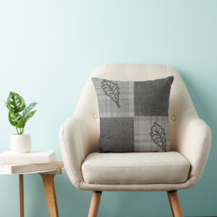Cojín Decorativo Diseños de 4 Esquinas Otoño Tonos Grises