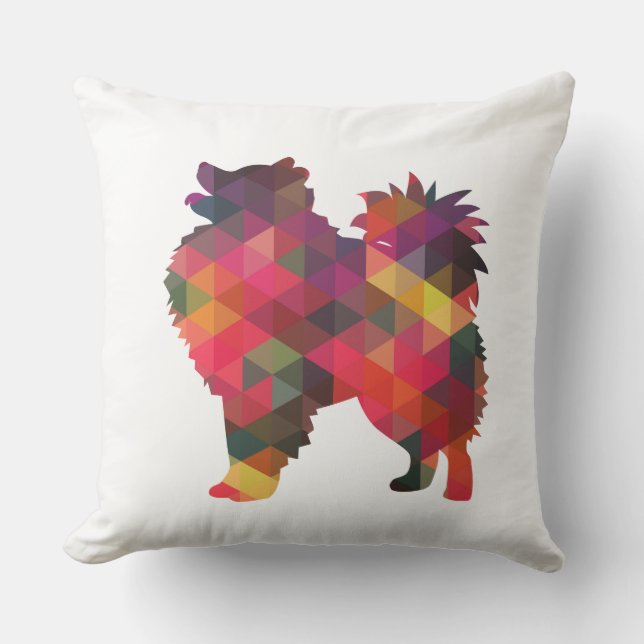 Cojín Decorativo Diseños de silueta de perro esquimal estadounidens (Anverso)