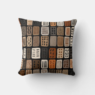 Cojín Decorativo diseños textiles de tela de barro africana en una 