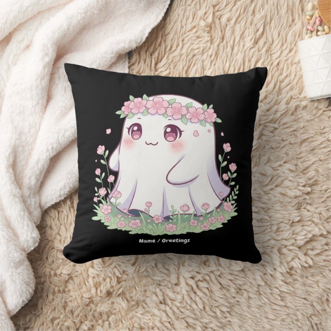 Cojín Decorativo Disfraces de Fantasma Floral Halloween para mujere (Manta)