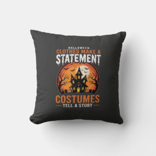 Cojín Decorativo Disfraces de Halloween cuentan una historia Casa e