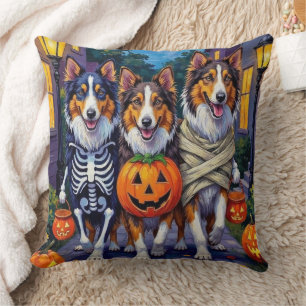 Cojín Decorativo Disfraces de Halloween para Rough Collie haciendo