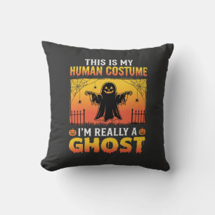 Cojín Decorativo Disfraz de Fantasma Vintage de Halloween para Huma
