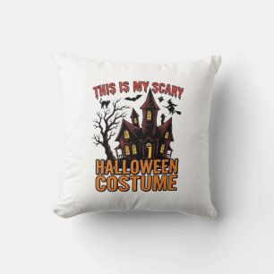 Cojín Decorativo Disfraz de Halloween Espeluznante Camiseta Antigua