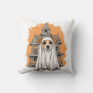Cojín Decorativo Disfraz de perro fantasmal � Perro espeluznante