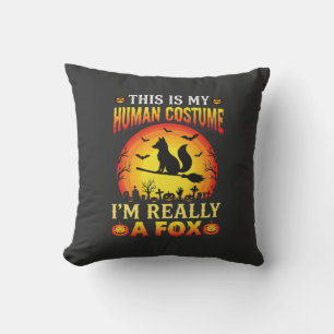 Cojín Decorativo Disfraz Humano de Zorro Divertido de Halloween
