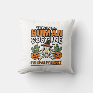 Cojín Decorativo Disfraz Humano Husky Divertido Camiseta Perro Hall