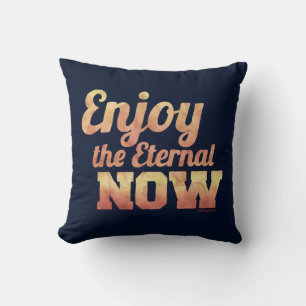 Cojín Decorativo "Disfruta el eterno ahora" Vintage acuarela negro
