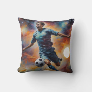 Cojín Decorativo Disparo de futbol de nebulosa espacial