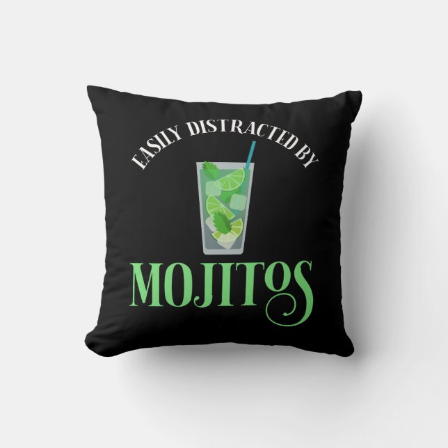 Cojín Decorativo Distrado Fácilmente Por Mojitos (Anverso)