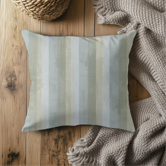 Cojín Decorativo Distressed Blue Gray Beige Modern Farmhouse Stripe