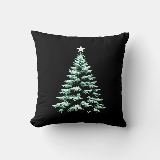 Cojín Decorativo Distressed Christmas Tree Green Peppermint Stripes (Anverso)