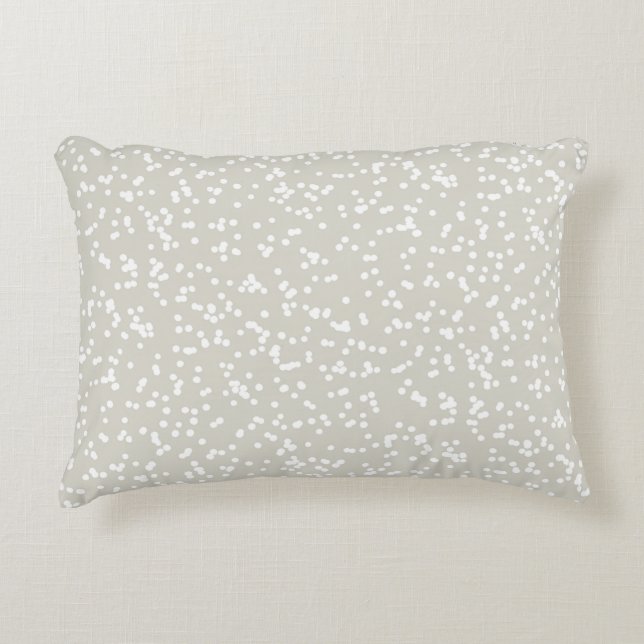 Cojín Decorativo Ditsy Dots Pattern - White on Beige/Greige (Anverso)