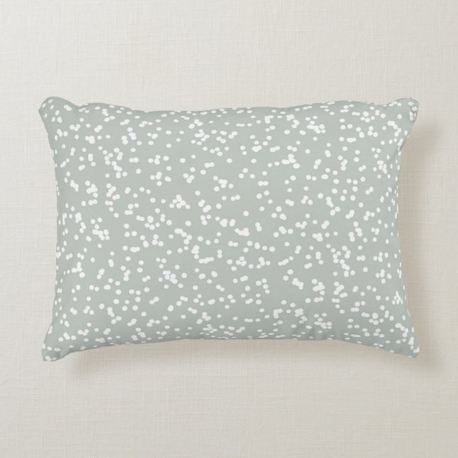 Cojín Decorativo Ditsy Dots Pattern - White on Gray Green (Anverso)