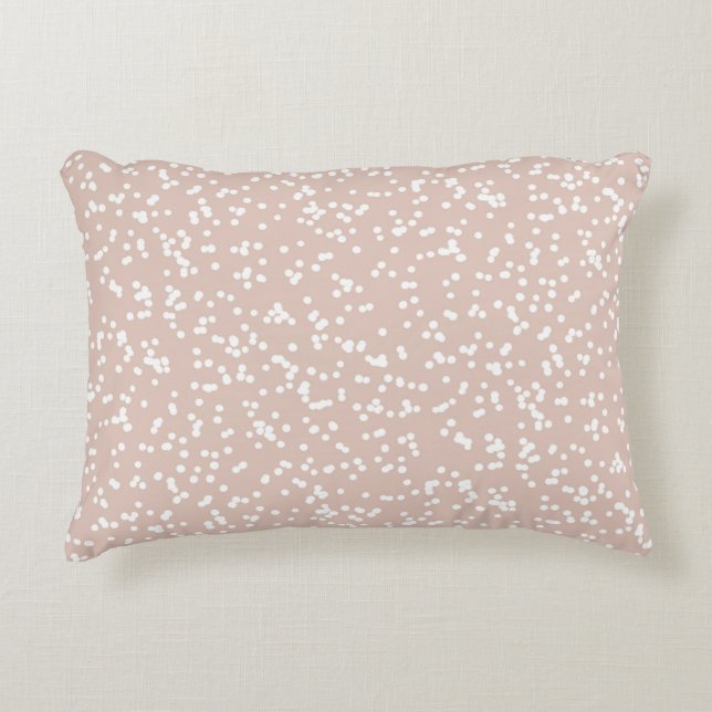 Cojín Decorativo Ditsy Dots Pattern - White on Soft Terracotta (Anverso)