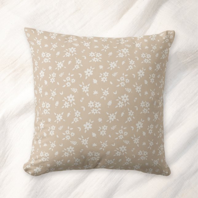 Cojín Decorativo Ditsy Floral Muted Neutral Soft Pale Tan Taupe (Subido por el creador)