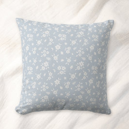 Cojín Decorativo Ditsy Floral Pattern Coastal Cottagecore Pale Blue