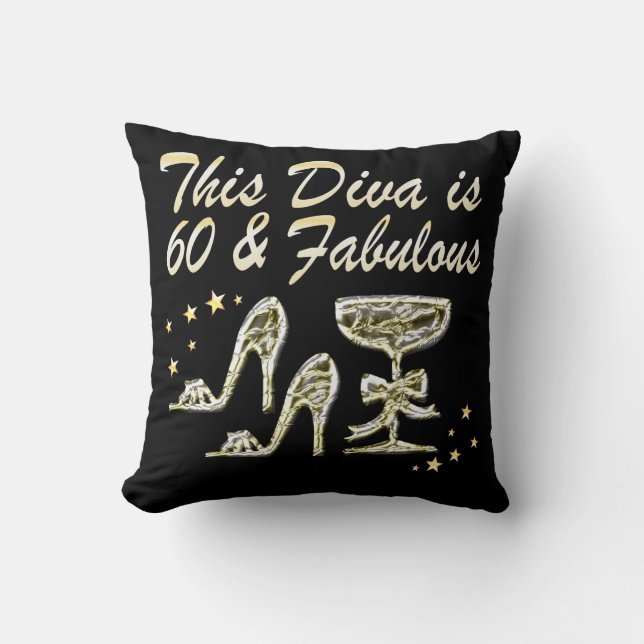 COJÍN DECORATIVO DIVA DE 60 AÑOS (Anverso)