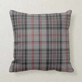 Cojín Decorativo Diversa tela escocesa de tartán roja negra gris de