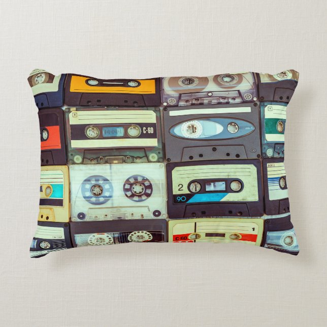 Cojín Decorativo Diversas cintas de audio antiguas (Anverso)