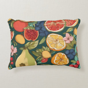 Cojín Decorativo Diversas frutas cítricas, uvas y flores. Paintin