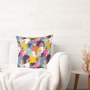 Cojín Decorativo Diversidad de mujeres - Mujeres de diversas razas