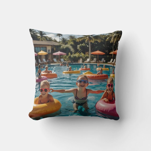 Cojín Decorativo Diversión en la piscina (Anverso)