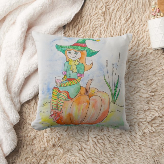 Cojín Decorativo Diversión Feliz Halloween Calabaza de Calabaza (Manta)