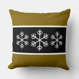 Cojín Decorativo Diversión Festiva Nordico Marrón Negro Rayas Copos