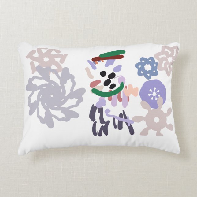 Cojín Decorativo Diversión invernal del Yeti (Anverso)