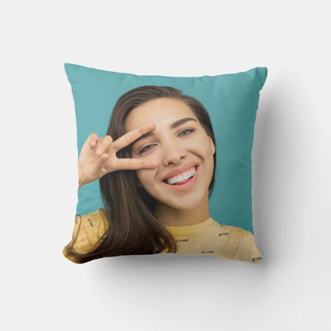 Cojín Decorativo Diversión Personalizada Tu Face Personalizado Foto (Anverso)