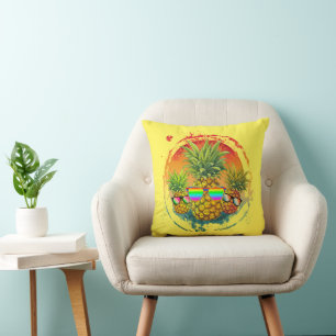 Cojín Decorativo Divertidas Vibes de verano de piña