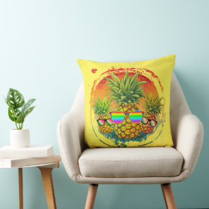 Cojín Decorativo Divertidas Vibraciones de Piña de Verano