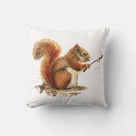 Cojín Decorativo Divertido acuarela Red Squirúrgico asador Marshmal