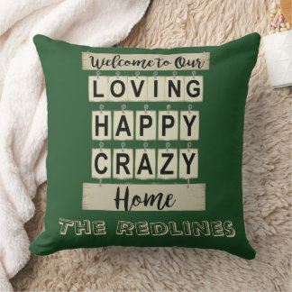 Cojín Decorativo Divertido  Amoroso Feliz Loco Hogar Verde