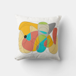 Cojín Decorativo divertido arte abstracto colorido boho naranja tur